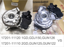 17201-11120,Toyota Hilux 1GD Turbocharger,2GD Turbo 17201-11110